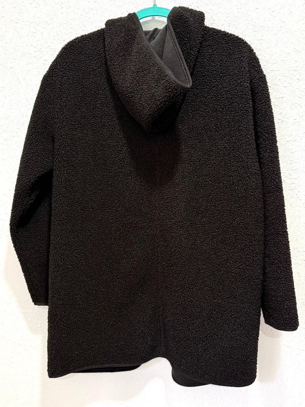 Joie woman's Black hooded Plush Teddy/sherpa Coat Jacket Cozy Open Front M - Picture 6 of 11